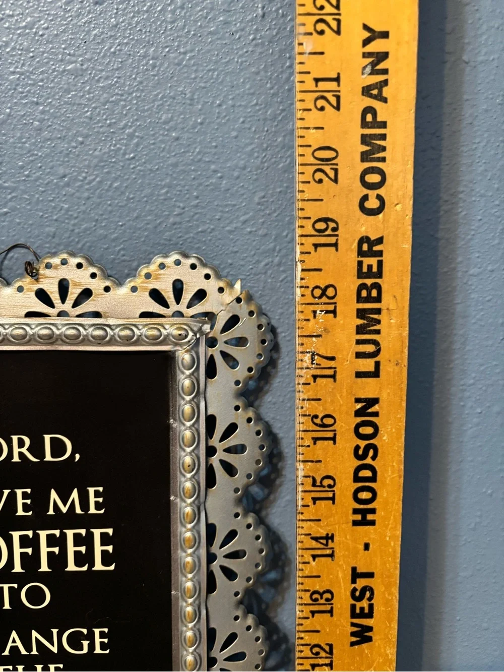 Decorative Metal ‘Coffee & Wine' Wall Plaque - Silver
